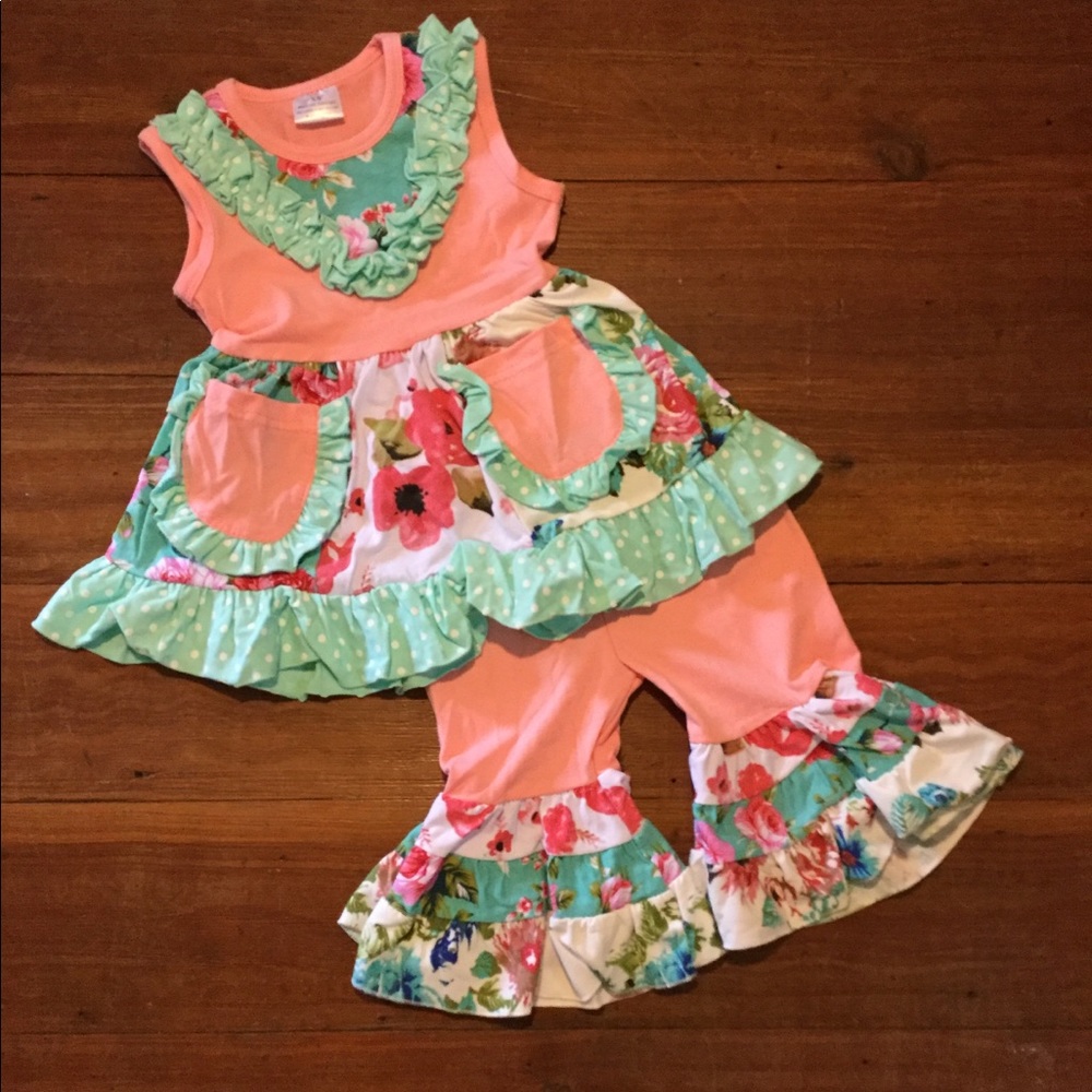 2pc bubblegum ruffle outfit